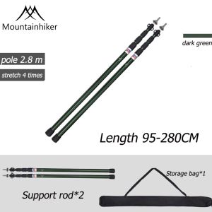 MOUNTAINHIKER Adjustable Telescopic Tent Poles 95–280cm Lightweight Aluminum Alloy Awning Canopy Support Rods for Camping Outdoor Beach Garden