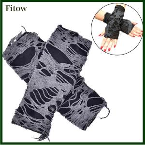 Fitow A Pair Gothic Arm Warmer Fingerless Beggar Punk Halloween Gloves Hole Cosplay