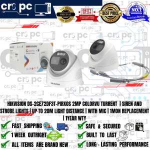 HIKVISION DS-2CE72DF3T-PIRXOS 2MP COLORVU TURRENT  | SIREN AND STROBE LIGHTS | UP TO 20M LIGHT DISTANCE | WITH MIC