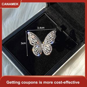 【CANAMEK 】 Zircon Butterfly Ring Gem Stone Opening Exaggerated Big Knuckle Rings