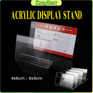C.N. 4*6cm 6*9cm Acrylic Transparent Display Stand Sign Label Frame Price Tag Business Card Holders