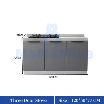 MaMaMiya Kitchen Sink Cabinet Set Stainless Steel Gas Stove Cabinet Multi-Function Storage Organizer For Home