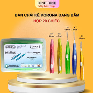 Bàn chải kẽ răng Korona (Hộp 20 chiếc) dạng I bấm tăm kẽ bàn chải kẽ cho răng niềng và răng thường