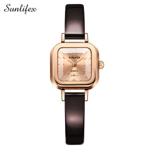 Sunlifex Jam Tangan Wanita Original Anggun Retro Tali Kulit Jam Tangan Cewek
