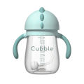 Cubble Tritan Straw Bottle with Removable Handles and Weighted Straw 240ml/8oz (2 Designs, 2 Colours). 