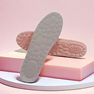 1pair Womens Comfort Insoles Soft Elastic Breathable Inserts Customizable Size For Sports & Casual Shoes Sweat-Absorbent Pink - Available In Sizes 35-45 (22.86-27.0 Cm)