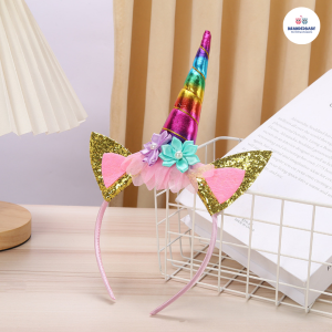 [Brandedbaby] Bando Unicorn Headband Aksesoris Rambut Tanduk Unicorn Rainbow Lucu Perlengkapan Pesta Ulang Tahun Anak Perempuan