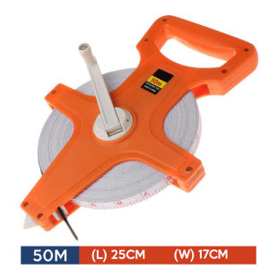 50M / 100M Open Reel Dual Sided Measure Fiberglass Measuring Tape A-Type Retractable Portable Metric Measuring Tool