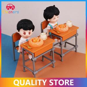 [Eleanor] 1 Set 1:12 Dollhouse Accessories Miniature Desks Chairs Model Classroom Decoration Toy Food Tableware Ornament
