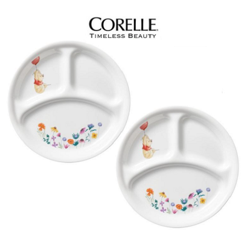 CORELLE] Winnie The Pooh Divided Plate 2p Set (26cm) Dinnerware