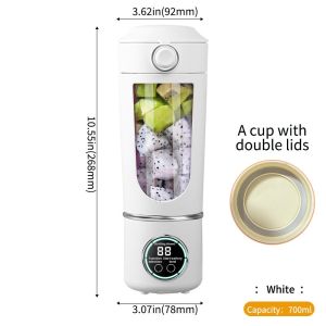 Mini Blender 700ML Blender for Fruits and Vegetables USB Rechargeable 12 Blades for Travel Home School Baby Food