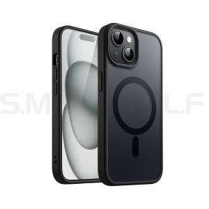 SMLF Magsafe kes untuk iPhone 16 Pro Max 15 Pro Max 14 Pro Max 13 Pro Max 12 Pro Max 16 Plus 15 Plus 14 Plus Anti-Yellowing Matte kulit rasa belakang sarung tentera kalis gegar Slim Translucent Magnetic kes