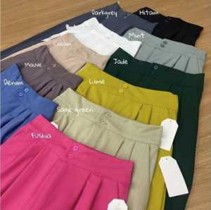 Jennie Knit Pants Celana Wanita Kulot Highwaist Knit Kancing Motif Polos Panjang