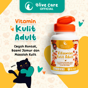 Olive Care Vitamin Kucing MASALAH KULIT DEWASA untuk Bulu Rontok Jamur Kutu Scabies dan Ringworm|