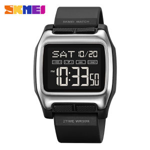 Jam Tangan Pria Kasual SKMEI 2193 Digital Kotak Strap Karet Original Anti Air