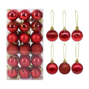 BLACKON Plastic 4cm 36pcs Christmas Pendant Party Supplies Glitter Balls Hanging Pendant Xmas Supplies Christmas Decorations Home Decor Xmas Tree Topper Christmas Tree Balls