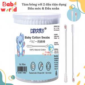Tăm Bông Cho Bé Sơ Sinh Bông Tự Nhiên Đầu Nhỏ Mềm Mịn Lõi Giấy Thân Thiện Chống Đâm Sâu Vệ Sinh Tai Mũi Rốn An Toàn