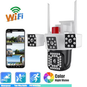 V380 PRO 3 Lensa 4G SIM Kamera CCTV Luar Ruangan Tahan Air 10X Zoom Kamera IP Cerdas Nirkabel Penglihatan malam inframerah pelacakan otomatis Kontrol PTZ 360° kamera pemantauan cctv sambung hp jarak jauh