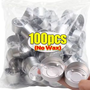 100Pcs Aluminum Tealight Cups Wax Tealight Candle Holders Empty Candle Tins DIY Tea Light Candles Cup Making Projects Home Party Decor