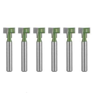 Pack Of 6 Keyhole Router Bits High Strength Steel Blade Suitable For Woodworking Smooth Slot Cutting and Cabinet Making