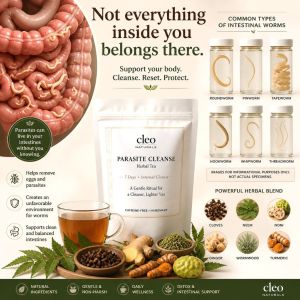 CLEO Parasite Cleanse Tea Gentle Bitter Herbal Gut Support For Bloating Cravings Itching Routine