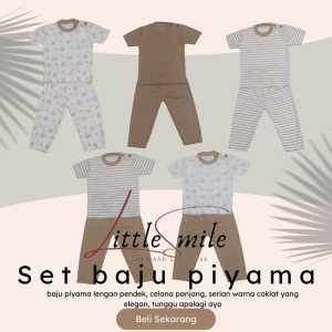 little smile stelan baju piyama pendek celana panjang stelan baju anak stelan baju kancing pundak