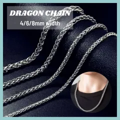 NK SILVER CHAIN Stainless Steel Necklace Men Women Hip Hop