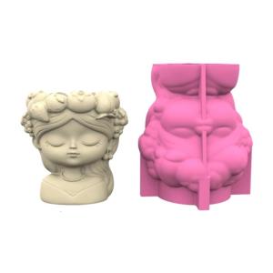 Reusable Resin Girl Head Planter Mold For Handmade Goddess Head Planters Concrete Crafting DIY Gardening Tool