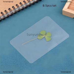 [COD] tunyunguoji 1 5 10Pcs Lucky Clover Postcards Natural Grass Transparent Wishing Cards For Bookmarks