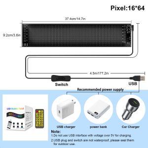 Joysync Waterproof Flexible LED Car Light Display - Fun Interactive Full - Color Foldable RGB Pixel LED Light Screen with USB/Bluetooth APP Remote Control