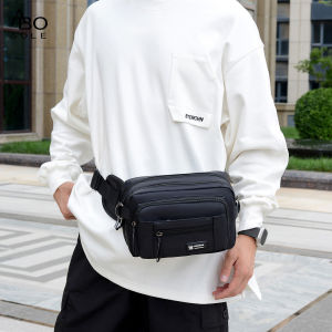 ABOSOLE Men Waist Bag Shoulder Bag Chest Bag Fashion Cross Body Bag Oxford Waterproof Bag Multi Layer Large Capacity Leisure Bag Street Bag Casual Bag Lightweight Messenger Bag Travel Bag Sports Bag