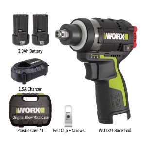 WORX WU132T 12V Brushless Cordless Impact Wrench & Driver 2-in-1 Dual Head Anvil 160Nm Compact Power Tool