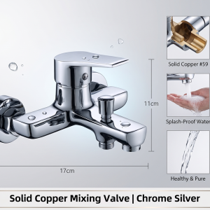 Solid Brass Shower Mixer Tap Hot Cold Water Valve Heavy Duty 660g Anti-Rust Durable Thickened Fits HDB BTO