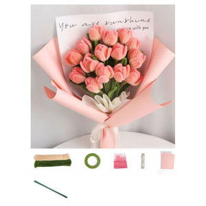 DIY Pipe Stick Bouquet Tulip Material Kit For Handmade Bouquets Knitting Childrens Handmade Toys