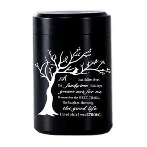 Memorial Urn Stainless Steel Mini Casket Box Butterfly Tree Engraving For Pet Cremation Remembrance