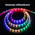 5Mไฟเส้น led 220V หลายสีแถบแสงกันน้ำกลางแจ้งหกส่วนแถบแสงสีแสงที่ยืดหยุ่นตกแต่งบ้านคุณภาพสูงแจกปลั๊ก. 