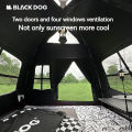 BLACKDOG Black Vinyl Automatic Tent Portable Folding 2 Doors 4 Windows 4 Person Camping Tent Auto Pop Up Fast Setup Poles Waterproof Windproof Outdoor Tent PU Or Vinyl Coated Beige Black Dog. 