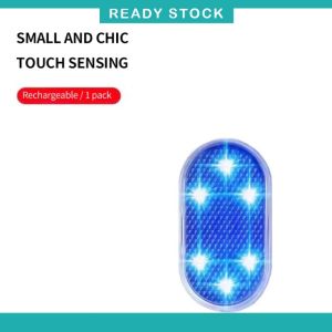【Ship today】Car LED Ambient Light Interior Lighting Atmosphere Lamp for Armrest Box Trunk Switch Touch Control Wireless Mini LED Foot Lights Interior ambient light LED button switch Interior lighting rechargeable mini ambient light