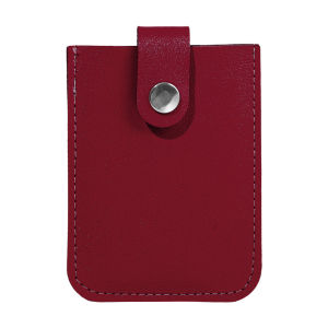 Portable Pull-out Slot Card Case Organizer PU Leather With Snap Closure Business Card Holder Wallets