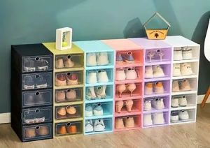 Kotak Susun Rak Organizer Sepatu Shoe Box 10 PCS