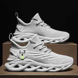 IELGY Mens breathable fly woven sports mesh running shoes sneakers