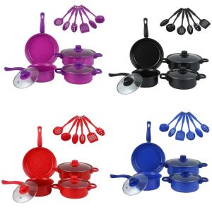 UUMIR 13pcs Non Stick Cookware Set Kitchen Utensil Kitchenware Wok Soup Pot Durable Multifunctional Frying Pan Induction Cooker
