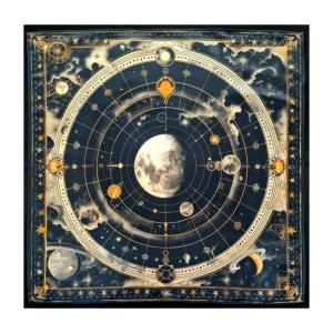 Moon Planet Pattern Astrology Tablecloth Tarot Divinations Tablecloth Altars Cloth Divinations Board Game Accessory