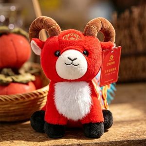 DIVATEN 25CM Sheep Plush Toy Soft Lying Standing Sitting Sheep Year Plush Doll Cartoon Throw Pillow Argali Stuffed Animal Year Decor