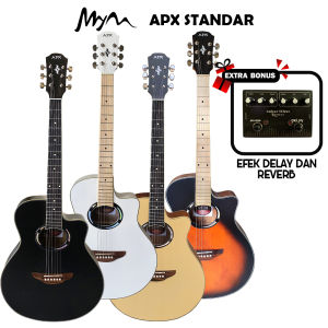Gitar APX Custom Akustik Elektrik EQ 7545R Paket Bundling Efek Delay dan Reverb