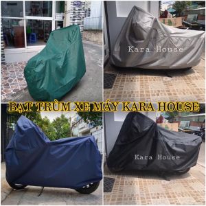 Bạc Trùm Xe Máy Kara House Trùm Được Tất Cả Các Loại Xe Máy Bạt Phủ - Áo Trùm Xe Máy Cao Cấp Vải Dù Dày 2 Mặt Che Nắng Mưa Giữ Xe Luôn Như Mới