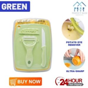 PM - (3PCS) Ceramic Knife Set Ultra Sharp Fruit Knife with Cover Pisau Set Murah Pisau Buah Buahan