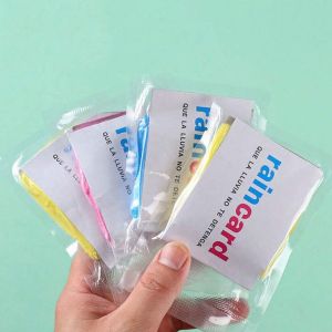 Disposable Raincoat Portable Card Vacuum Compression Packaging Mini Raincoat