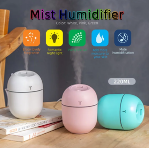 mini portable humidifier ultrasonic atomizer Air Purifier LED Night Light Atomizer 220ML&420ML Humidifier USB usable for Car Small Sprayer Office