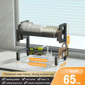 Rak Cuci Piring Wastafel Rak Dapur Anti Karat Stainless Steel Rak Piring Dengan Aksesoris Dapur Terdapat Tempat Pemotong Sumpit Dan Talenan